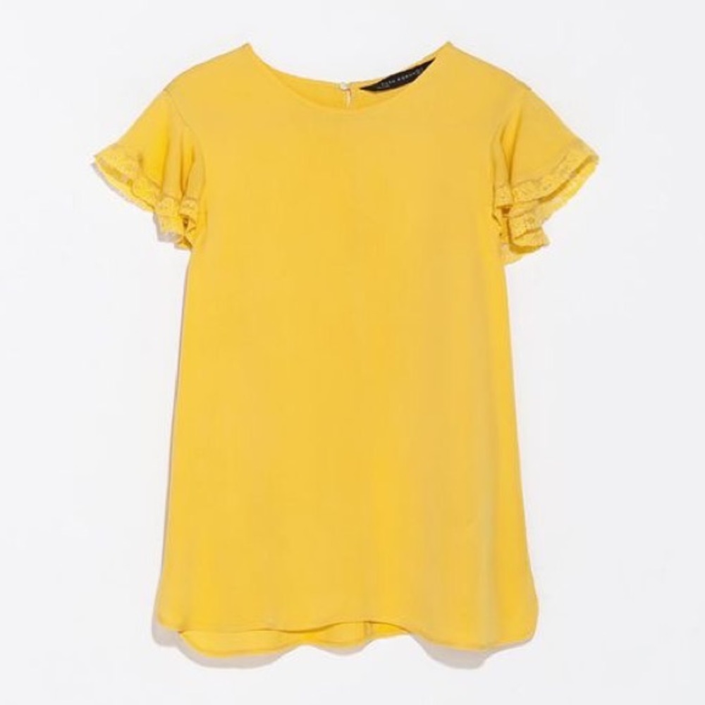 Yellow Zara blouse